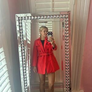 Bright Red Tommy Hilfiger Trench Coat | SIZE MEDIUM